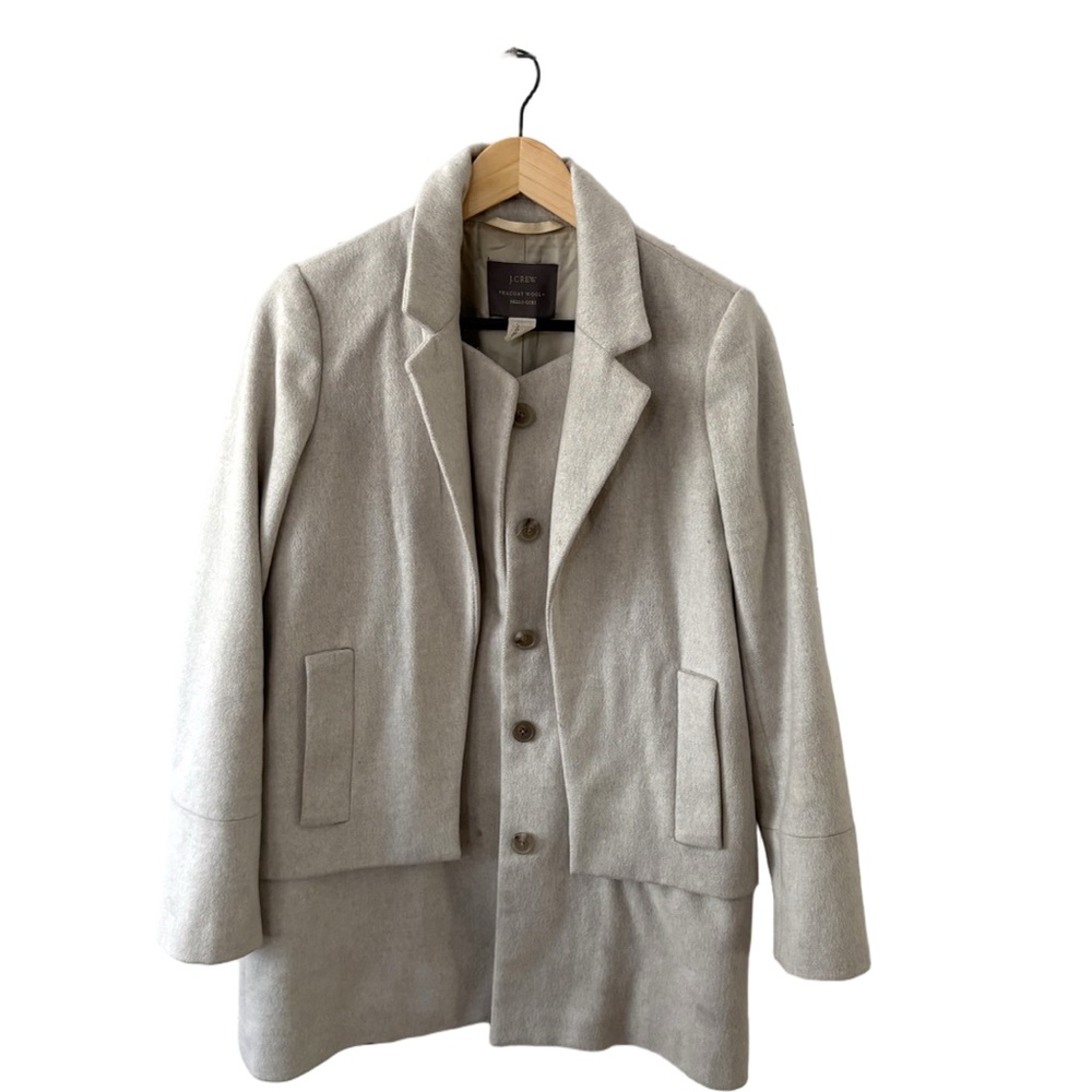 J.Crew 100% Wool Peacoat by Nello Gori | Light Gray Tailored Jacket | Size 2
